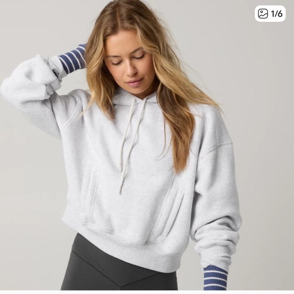 aerie Tops - OFFLINE by Aerie Cloud Fleece Hoodie, Light Gray Size Large